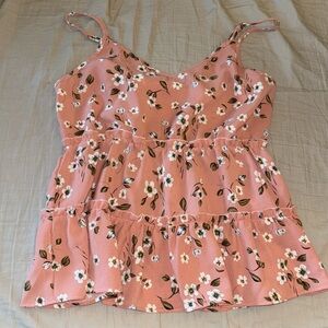 NWT Pink floral SHEIN tank top size medium